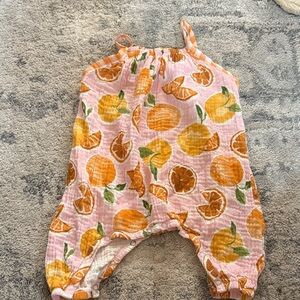 Mud Pie Pink and Orange Citrus Bodysuit
